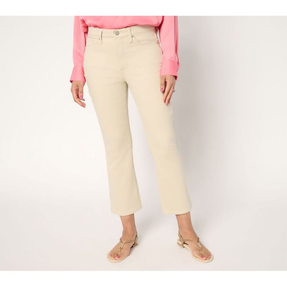 NYDJ Women's Plus Sz Pants 14W High Rise Billie Ankle Jeans w Cool White